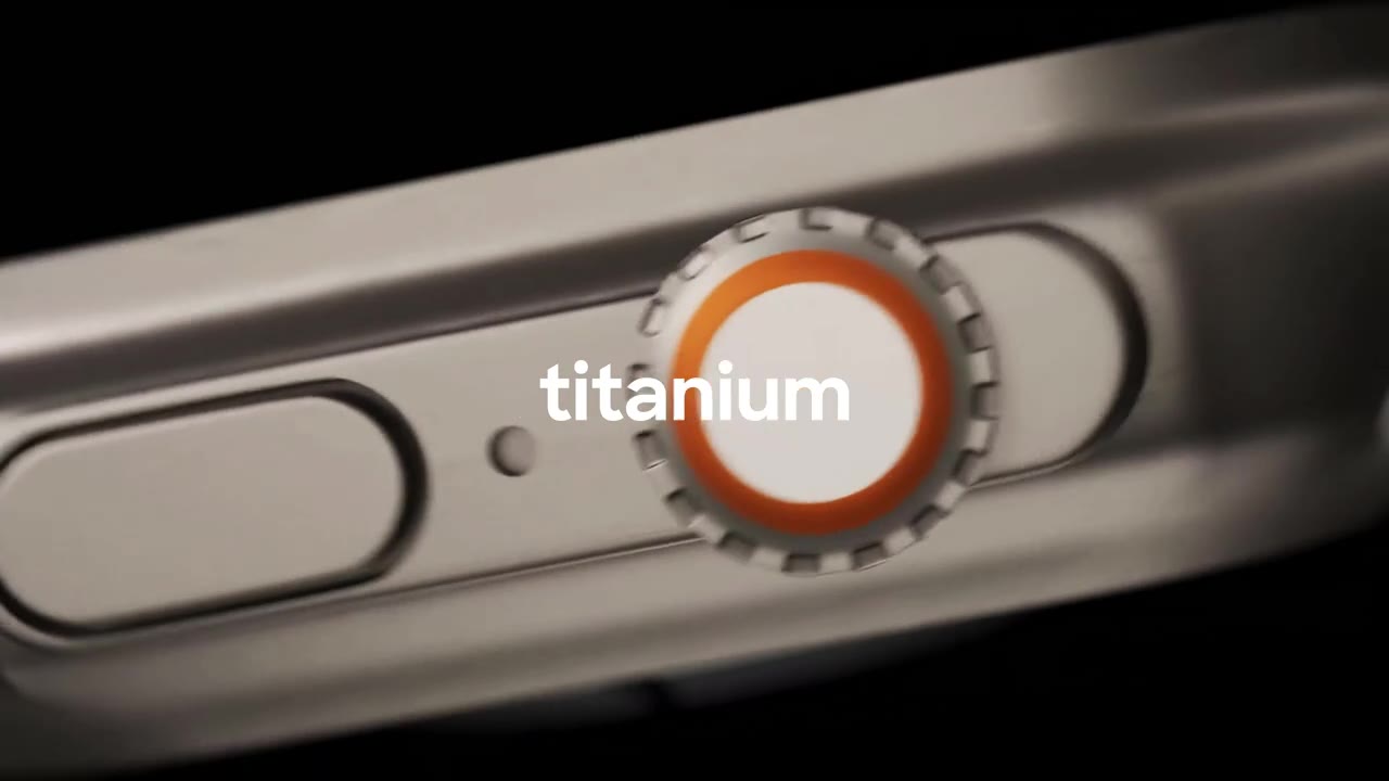 Macro shot of the titanium case and Digital Crown