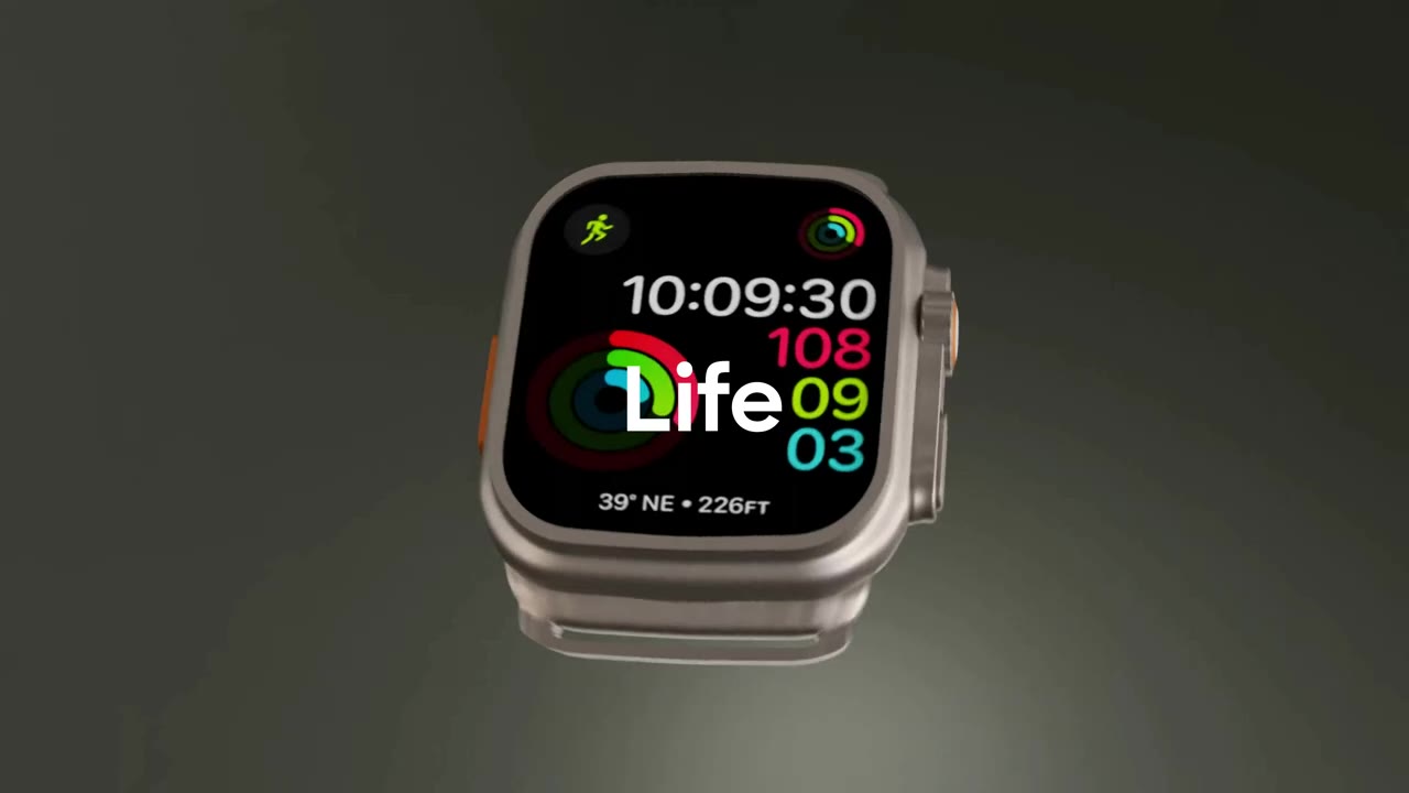 The watch face glowing at full brightness